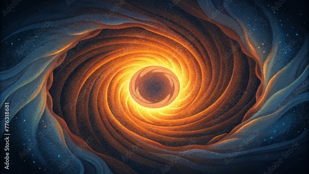Poster a luminous vortex of molten steel twisting and turning in a vortex of light.