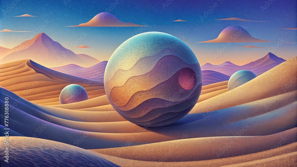 Poster a surreal blend of natural and digital elements the digital dunes invite contemplation and explorati