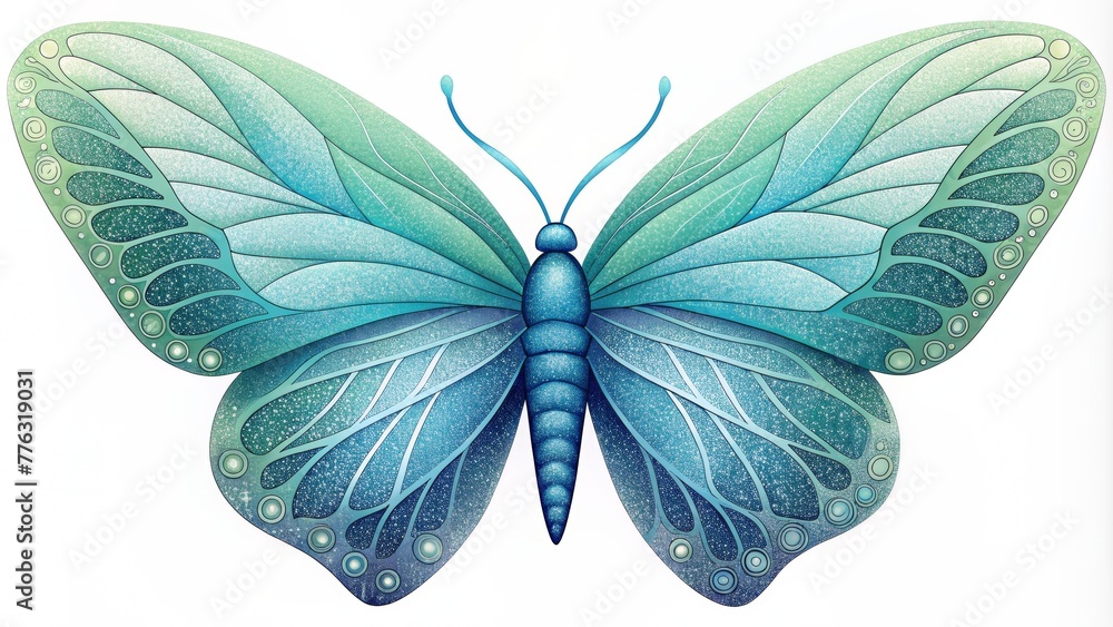 Aufkleber The delicate tracings of a butterflys wings mimic the intricate network of s seen in a single leaf.