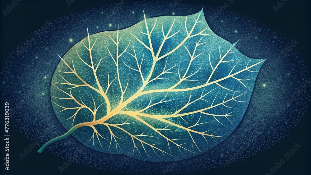 Poster The branching s of a leaf create an intricate and interconnected natural network.