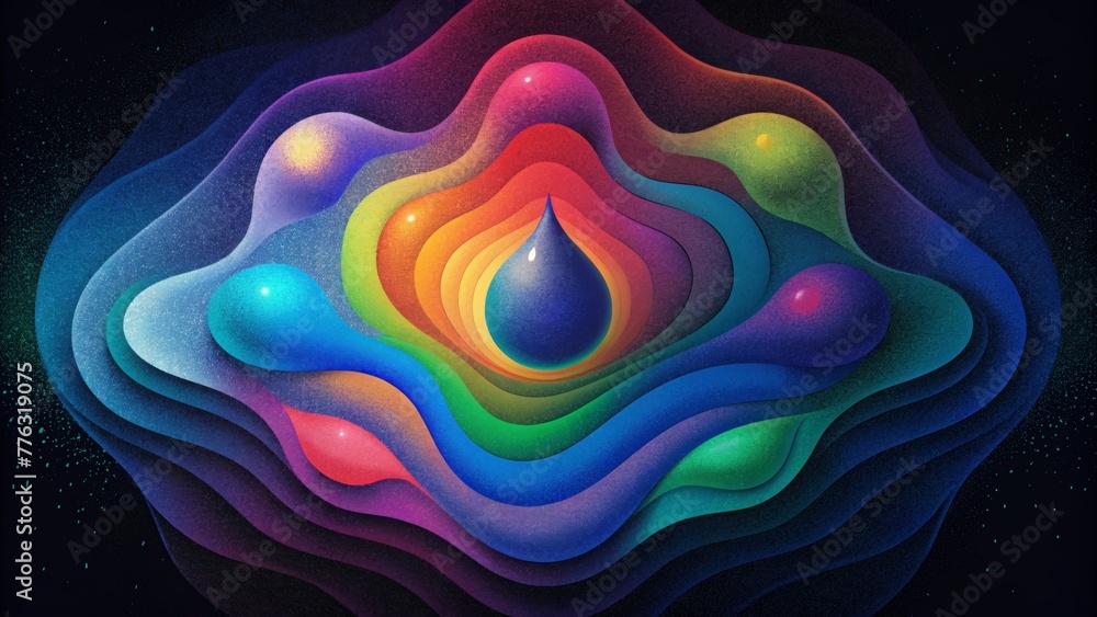 Poster A hypnotizing mix of liquid colors dripping and blending together in a spectrum of abstract shapes.