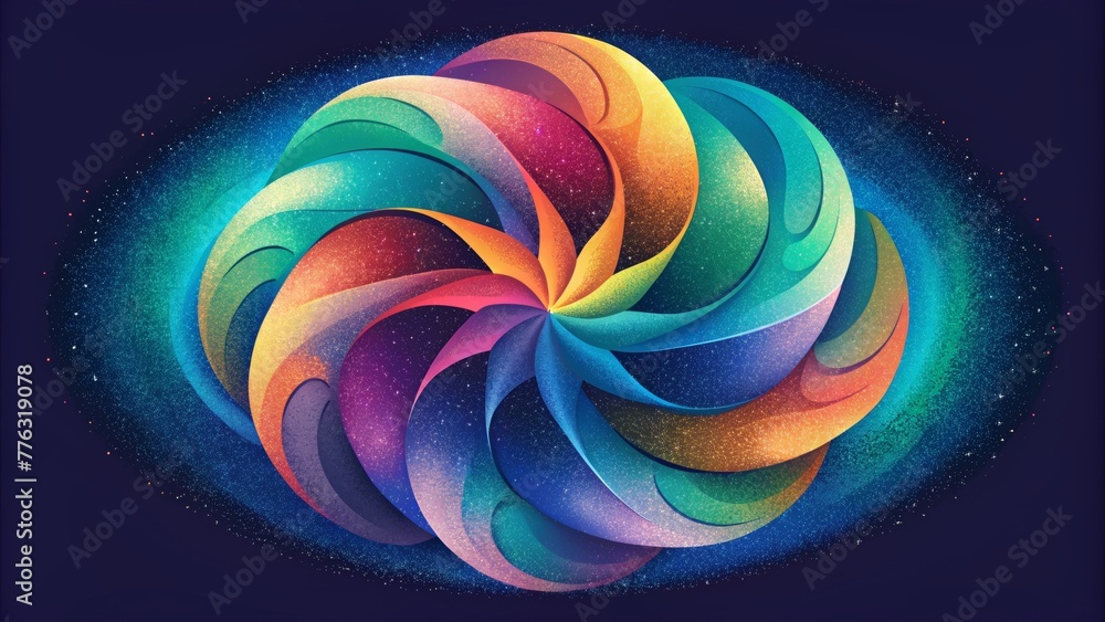 Poster A whirlwind of abstract shapes and bold colors blending and intersecting to form a stunning splatter spectrum.