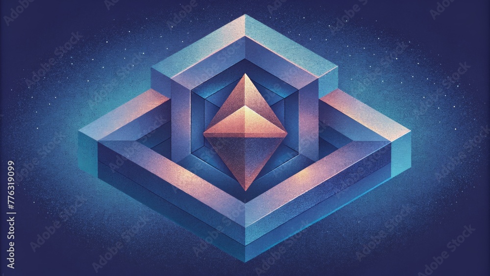 Poster the perfect fit of geometric shapes creating a sense of harmony and completion.