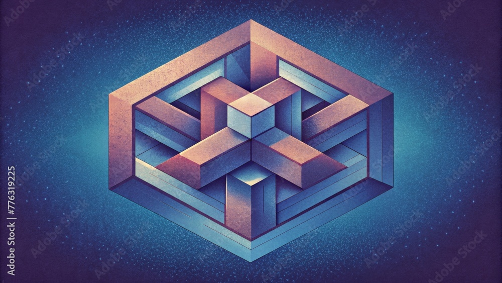 Poster a neverending puzzle of constantly shifting geometric shapes challenging the mind and captivating th