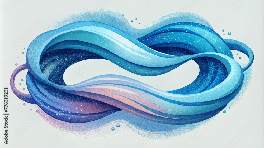 Poster Fluid ribbons of ink intertwining and creating a weblike effect in the water.