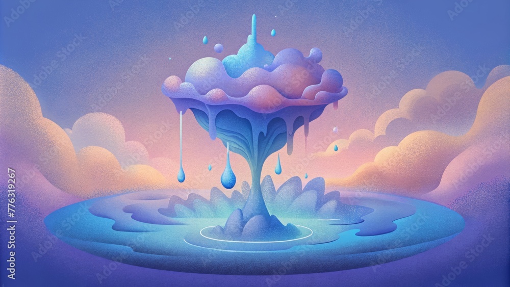 Aufkleber The unpredictability of ink mixing with water creating an ethereal and everchanging scene.