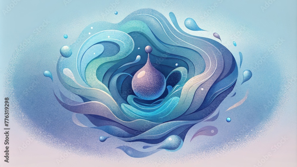 Aufkleber A delicate dance of ink and water blending and merging together to create a mesmerizing abstract artwork.