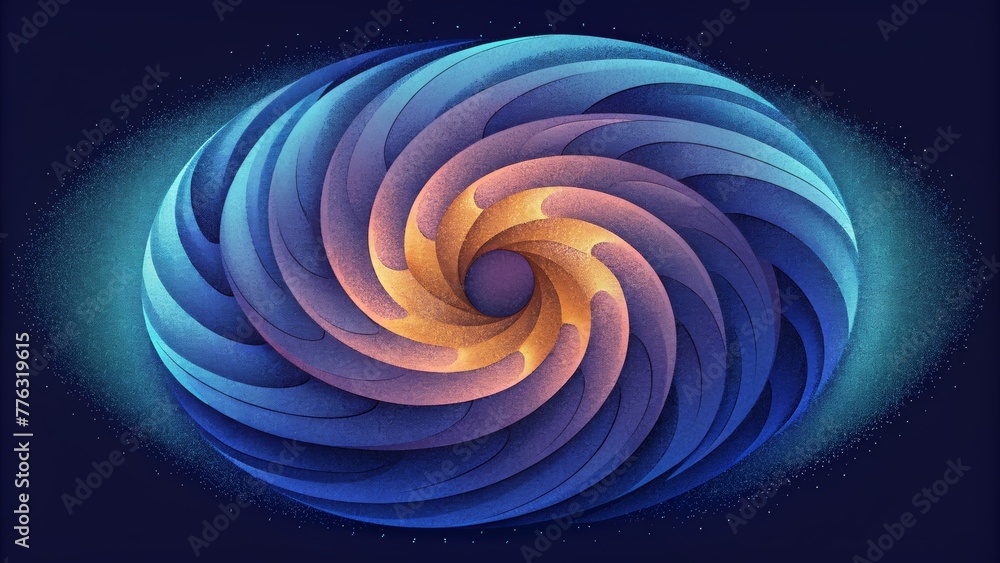 Aufkleber Waves of sharp angles and soft curves collide and merge in  Vortex producing a dynamic and chaotic display.