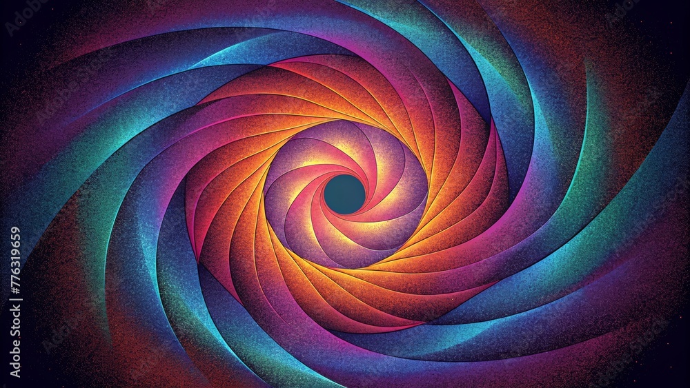 Aufkleber a fusion of vibrant hues and precise lines spiral and twist forming an otherworldly vision in vortex