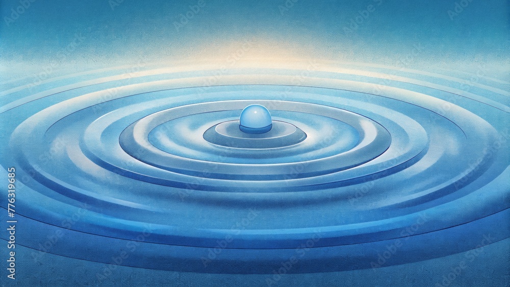 Poster A digital illustration of a rippled water surface with each ripple breaking off into smaller ripples creating a ripple effect within a ripple