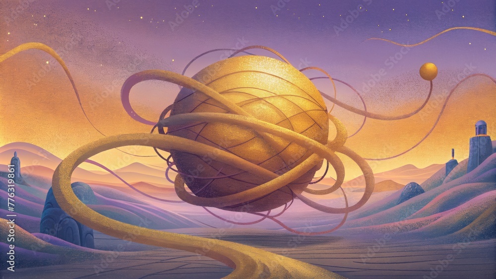 Aufkleber Tangled and tangled scribbles stretch outwards creating a sense of movement and expansion.
