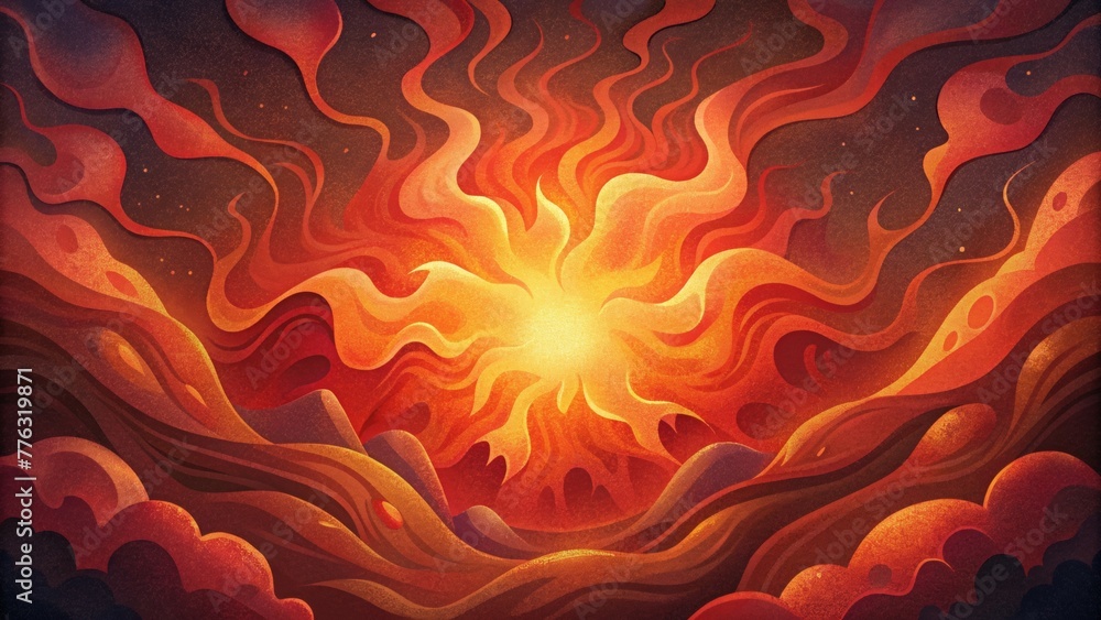 Poster A chaotic mix of intense reds and glowing oranges appearing almost fluid and alive mirroring the everchanging nature of fire.