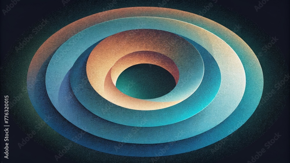 Aufkleber A series of concentric rings each one containing a unique polarized design that overlaps and blends with its neighboring rings.