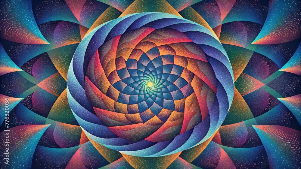 Poster A chaotic collision of polarized shapes and colors forming a dynamic and mesmerizing pattern that changes with every shift in perspective.