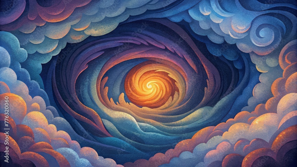 Aufkleber swirling whirlpools of color mimicking the everchanging shapes and patterns of clouds in a chaotic m