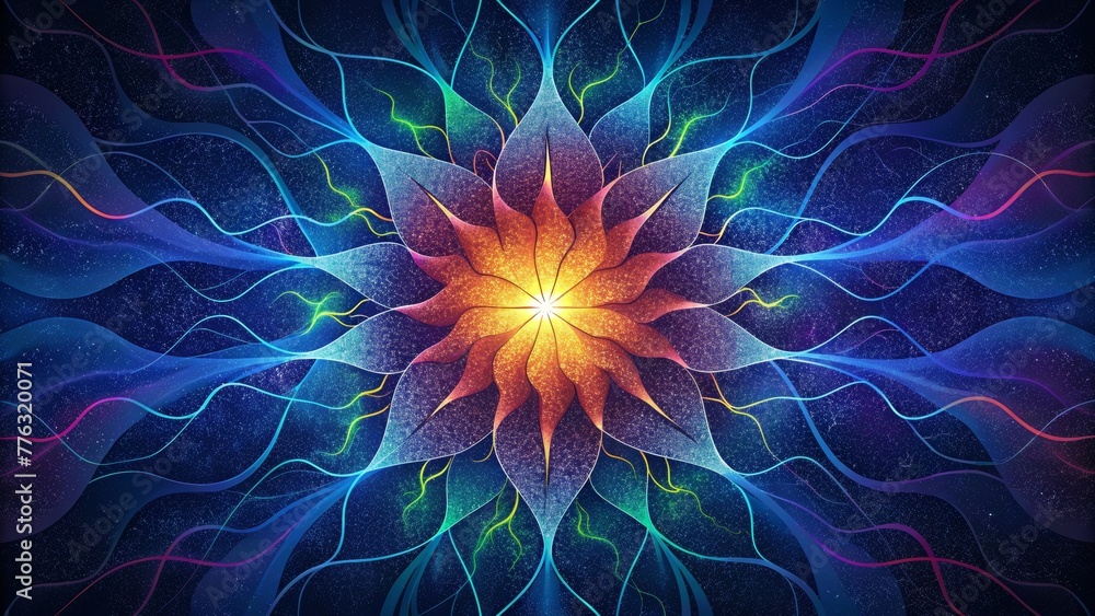 Leinwandbilder vibrant threads of energy intersect and diverge forming a kaleidoscopic web of color.