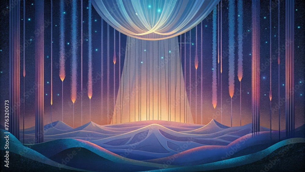 Aufkleber a shimmering curtain of spectral strands gently swaying to an unknown rhythm.