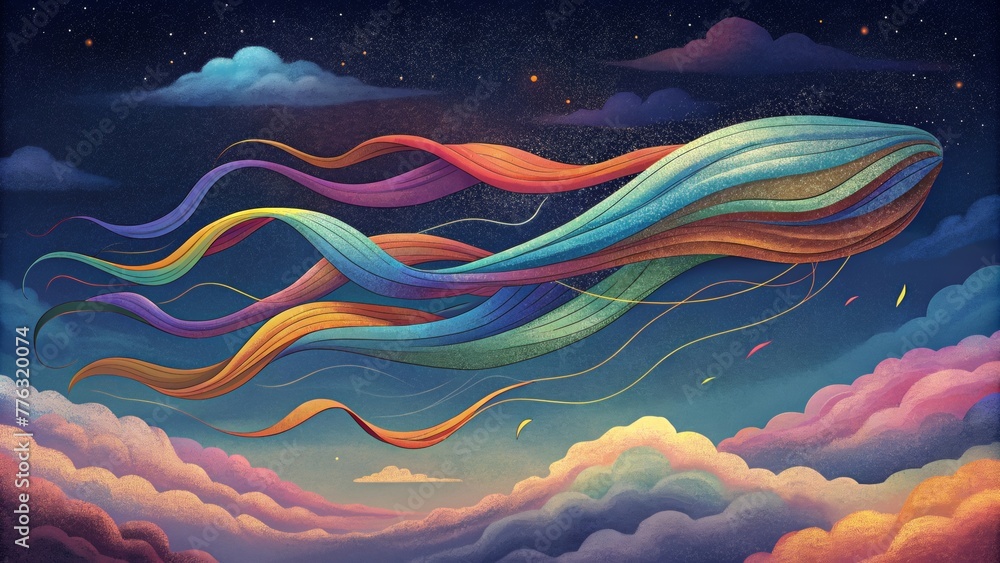 Poster Whispers of color woven into delicate strands creating an ethereal tapestry in the sky.