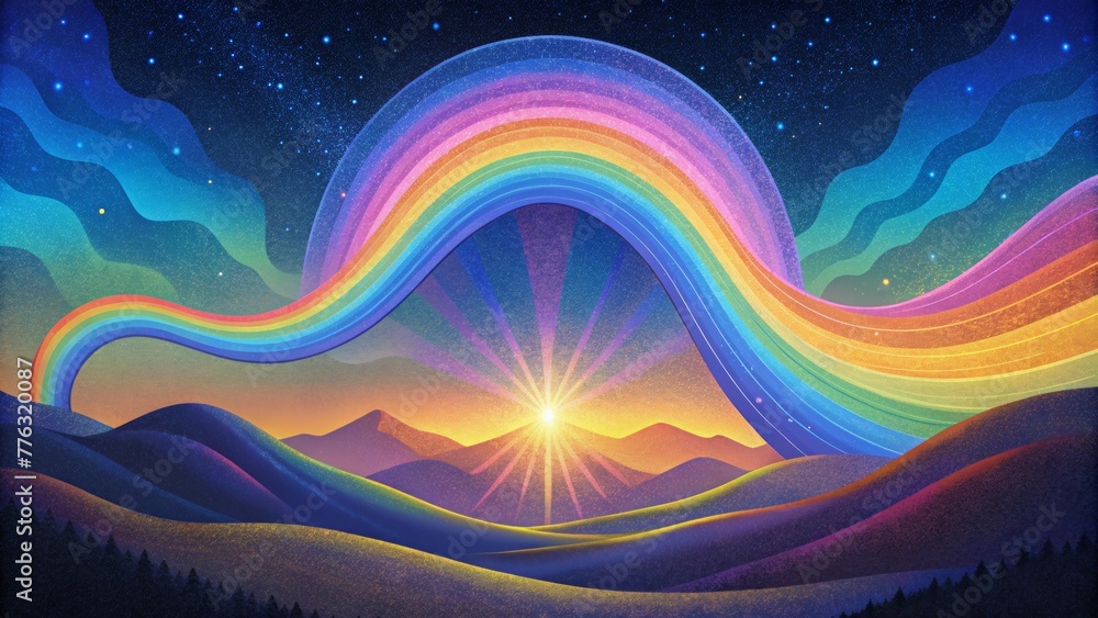 Poster Dazzling ribbons of spectral energy stretching across the horizon in a breathtaking display.