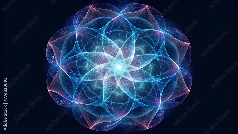 Poster Delicate filaments of light weaving together to form a complex and beautiful structure.
