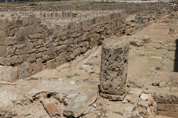 Ruins of Ancient Paphos Bathhouse. Archaeological Museum of the Paphos