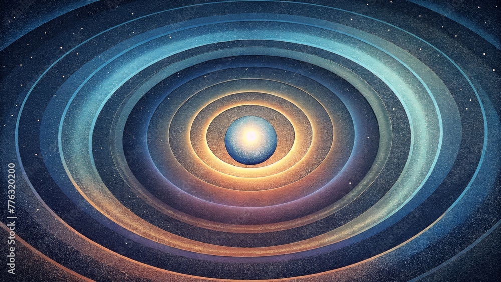 Fototapete a canvas of concentric rings a reminder of the cyclical rhythms of time and space.