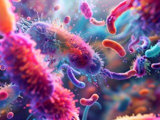 macro  bacteria colony, AIgenerated