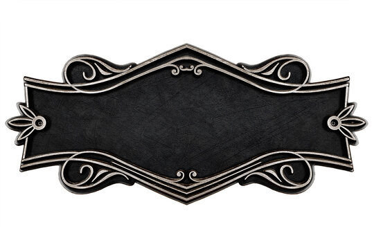 Vintage cast leather plate isolated on white background