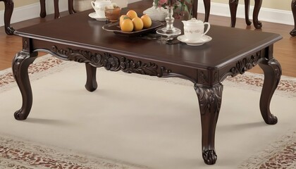 A-Traditional-Rectangular-Table-With-A-Mahogany-Fi- 2