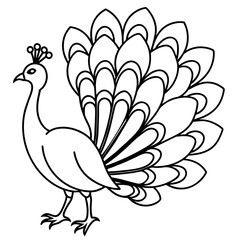 peacock with flowers