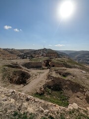 Jerash city ancient Roman structures,Gerasa, Jordan, hippodrom, amphiteatre,theatres and columns of...