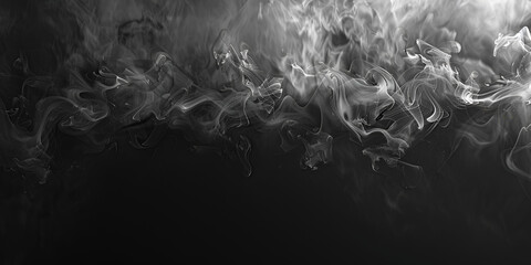 White Smoke effect isolated on black background