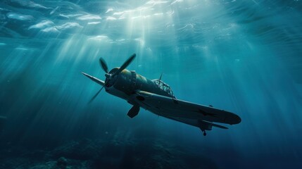 the plane sank to the bottom of the sea