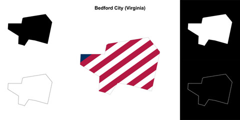 Bedford City (Virginia) outline map set