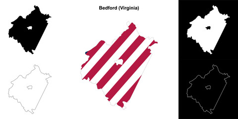 Bedford County (Virginia) outline map set