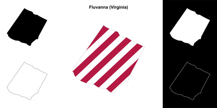 Fluvanna County (Virginia) outline map set