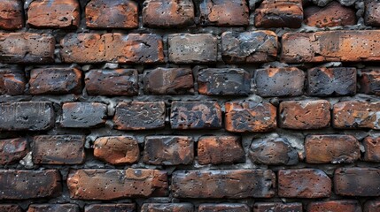 Obraz premium “Whispers of Time: The Rustic Charm of a Weathered Brick Wall”