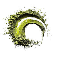 Matcha green tea powder isolated transparent, Generative AI