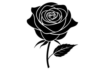 Rose silhouette vector art illustration