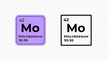 Molybdenum, chemical element of the periodic table vector design - obrazy, fototapety, plakaty