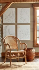 "Elegant Interior with Artistic Flair: A Blend of Comfort and Style"