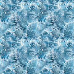 Blue and White Background With Waves and Bubbles