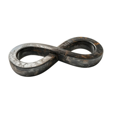 Rusty metal infinity symbol on a transparent background