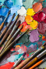 Obraz premium brushes and palette