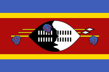 flag of Kingdom of Eswatini. National Swazilandian flag