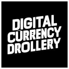 Naklejka na ściany i meble crypto typography design digital currency drollery 
