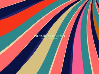 Vintage retro banner background. Colorful grunge wave wallpaper. Vector illustration. Twist party backround pattern.