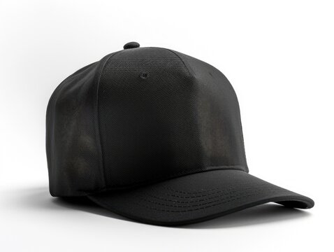 Blank Snap Back Cap in Black Color for Baseball and Fashion. Isolated View on White Background for Sport and Style Enthusiasts