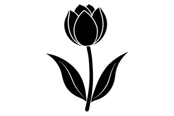 tulip silhouette vector art illustration