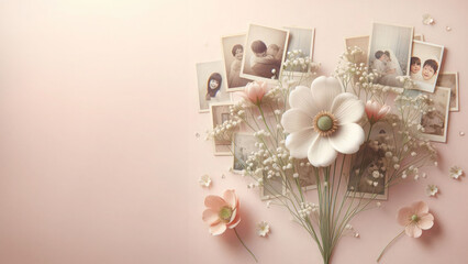 flowers and plants background fit for Valentine's Day, Easter, Birthday, Women's Day, 8 March, Mother's day greeting design